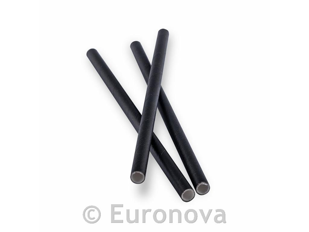 Papirnate slamice / kratke / 6x150mm / črne / 500kos