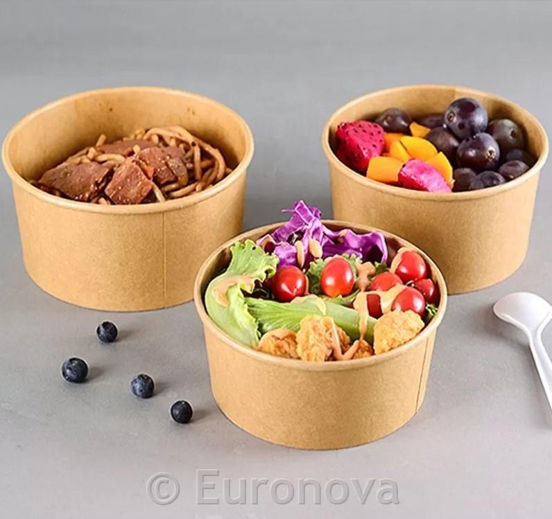 Kraft papirnata skleda / 16x6cm / 730ml / okrogla / 50 kos