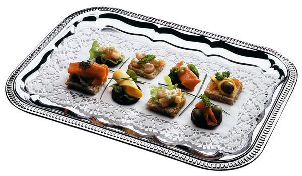 Servirni pladenj / 53x32cm / srebrn / Party