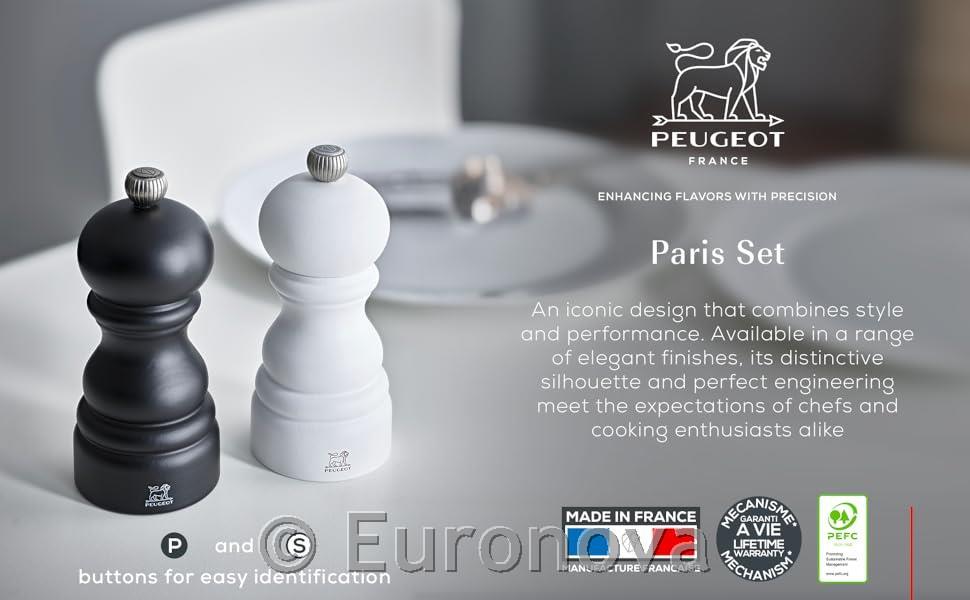 Mlinček za poper Paris / 12cm / bel / u'Select
