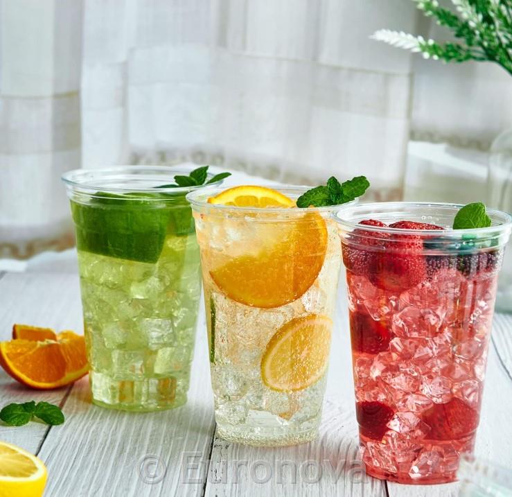 Plastični kozarci / rPET / 650ml / oznaka 0.5L /95mm/ 50kos