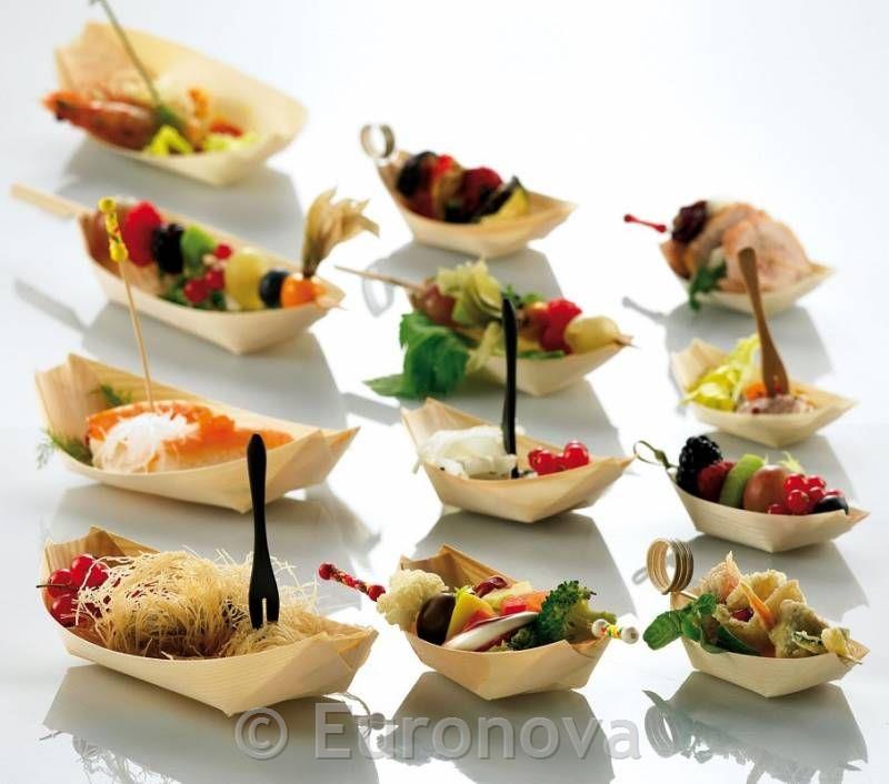 Čolniček za fingerfood leseni / 12x7x2cm / 100kos