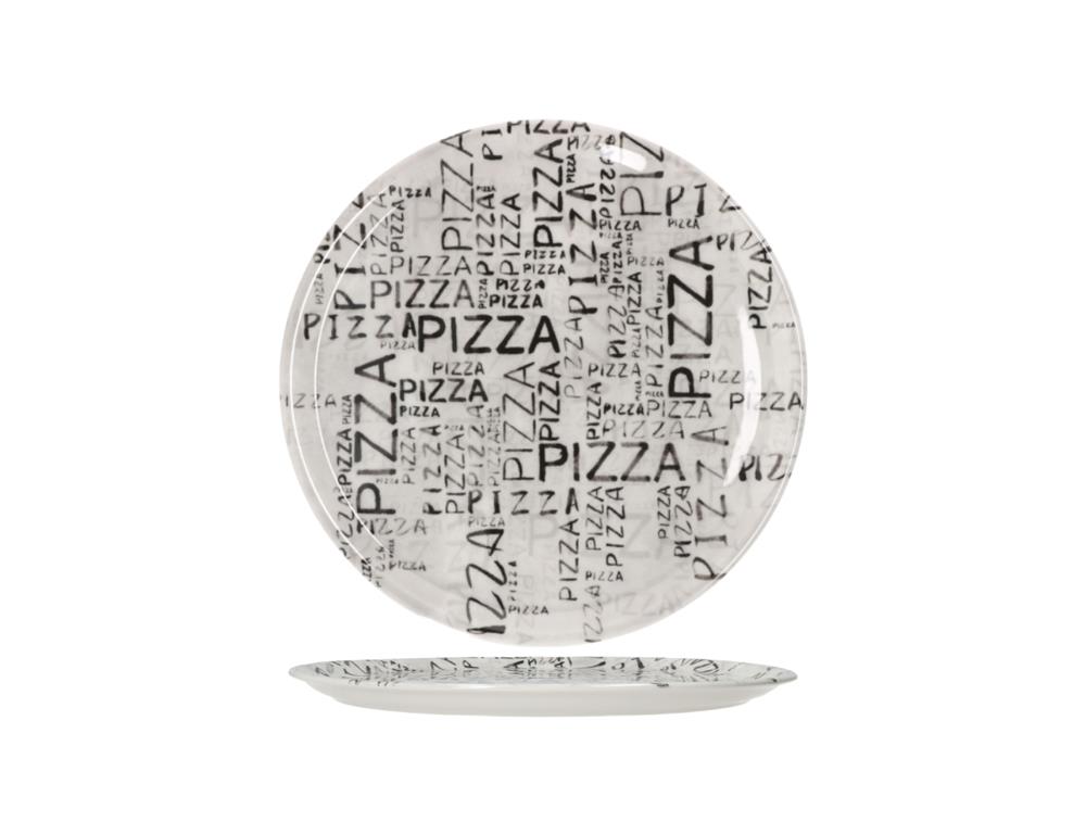 Pizza krožnik Napoli / 31cm / White & Black / 6kos