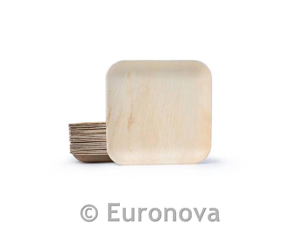Eko krožnik kvadraten / 20x20cm / palmovi listi / 12kos