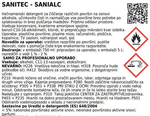 Večnamensko čistilo Sanialc / 750ml
