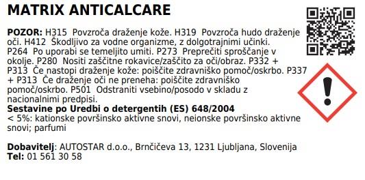 Čistilo za vodni kamen Anticalcare / Matrix / 750ml