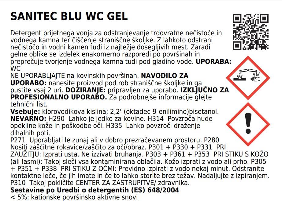 Wc račka Blu Power WC Gel / 700ml / za odstranjevanje oblog