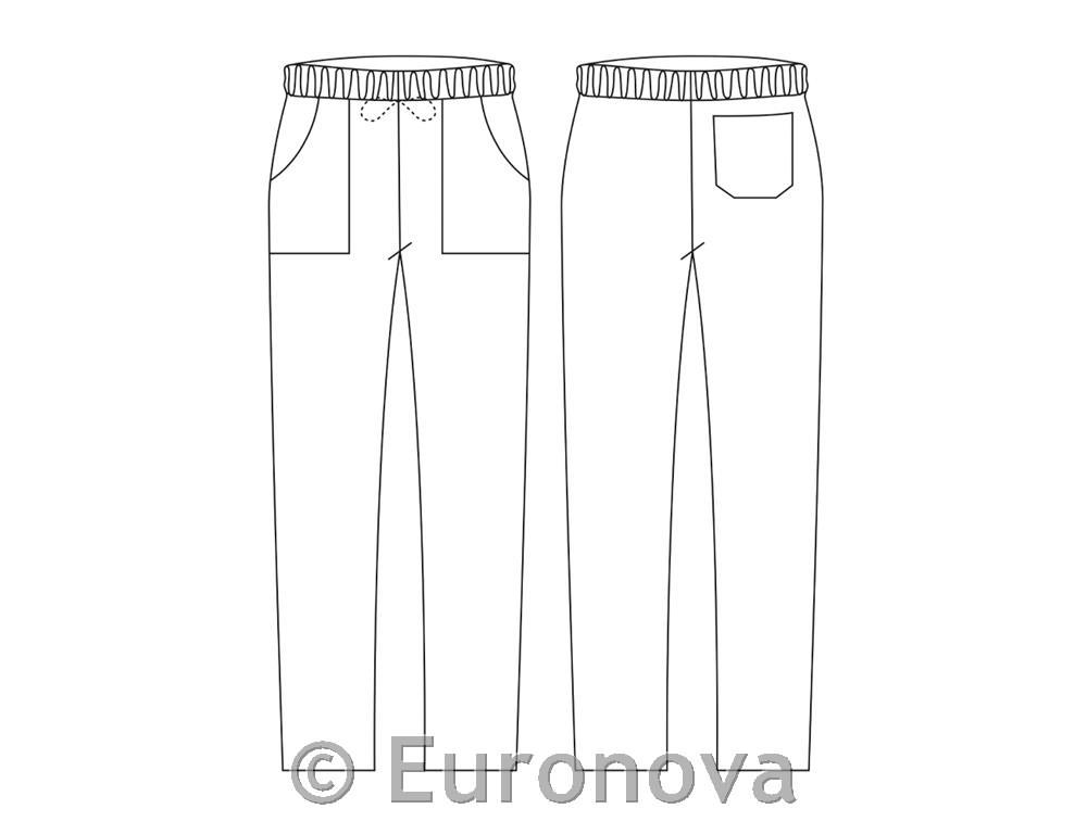 Kuharske hlače / Coulisse pockets / bele / S