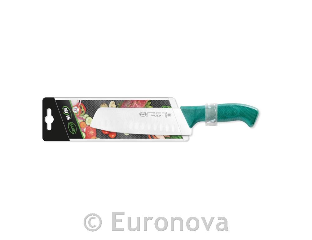 Japonski nož / 18cm / rebrast / zelen / Skin