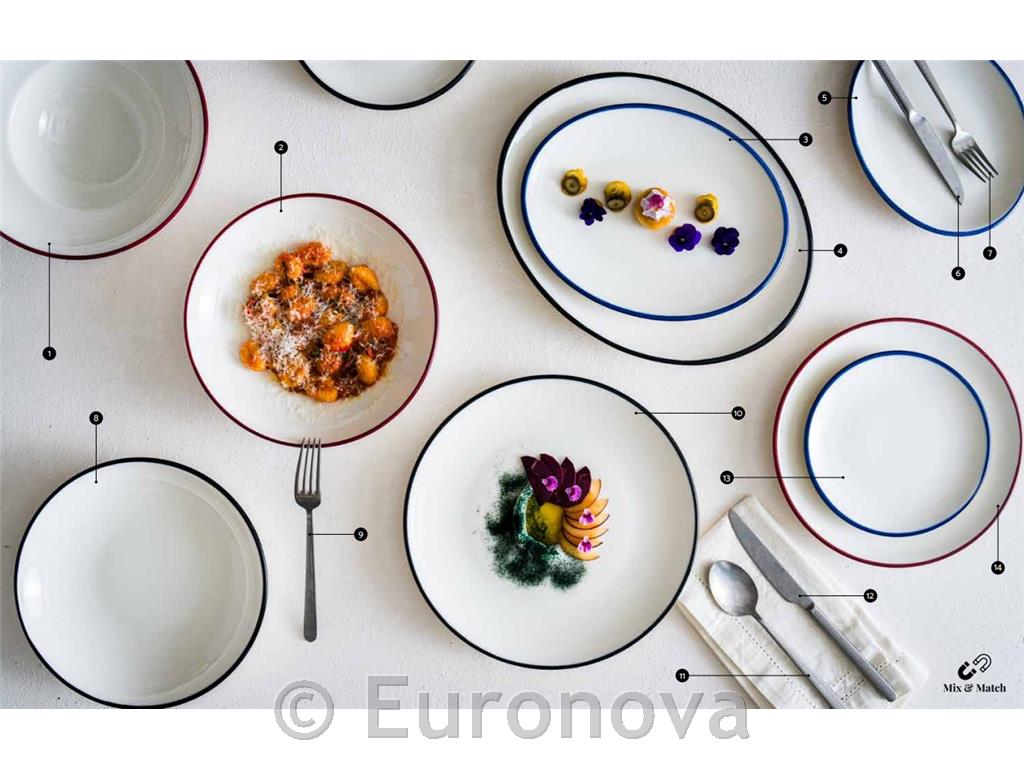 Linea Black plitki krožnik Gourmet / 30cm / 6kos